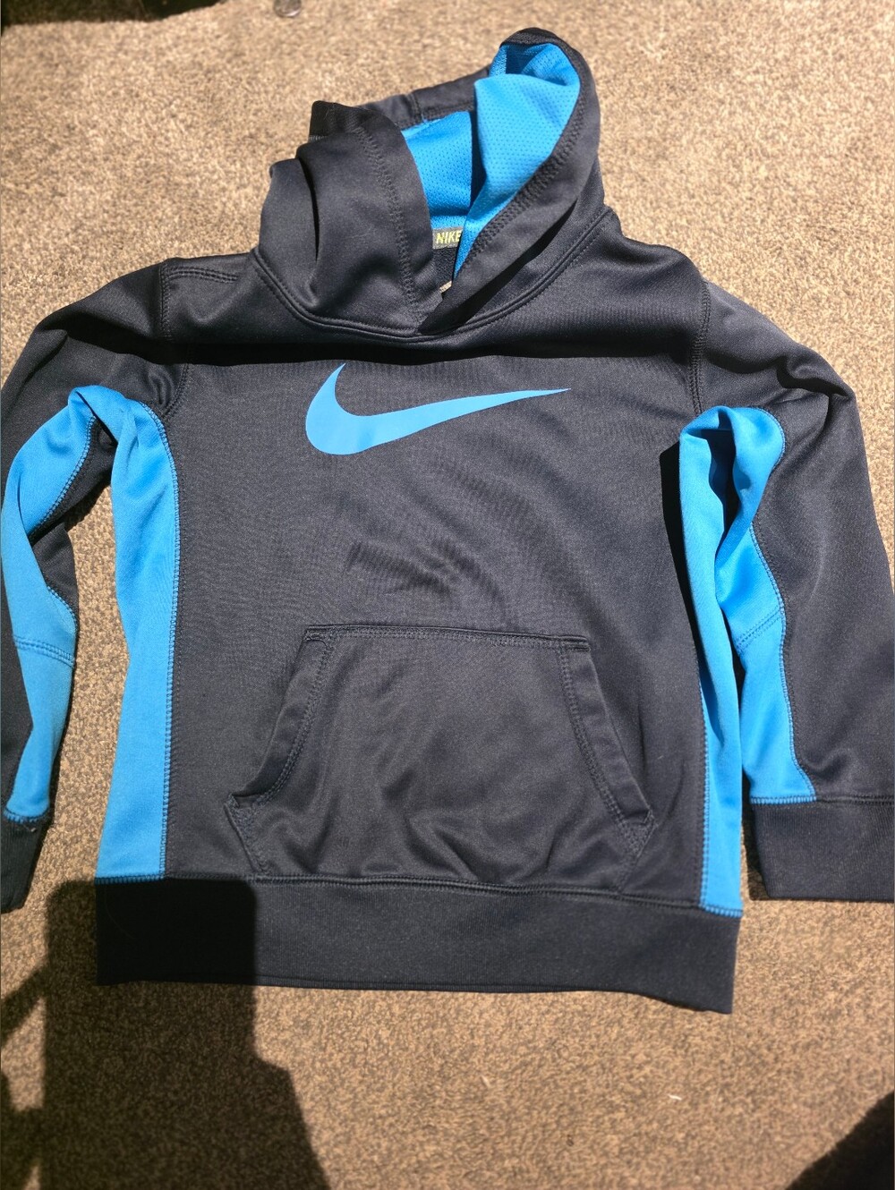 Nike Kids Black & Bright Blue Dri-FIT Pullover Hoodie